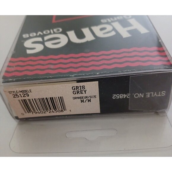 Vintage 1990 Hanes Mens Gloves Gray Size Medium Nylon Blend RARE in Original Box - Picture 8 of 11
